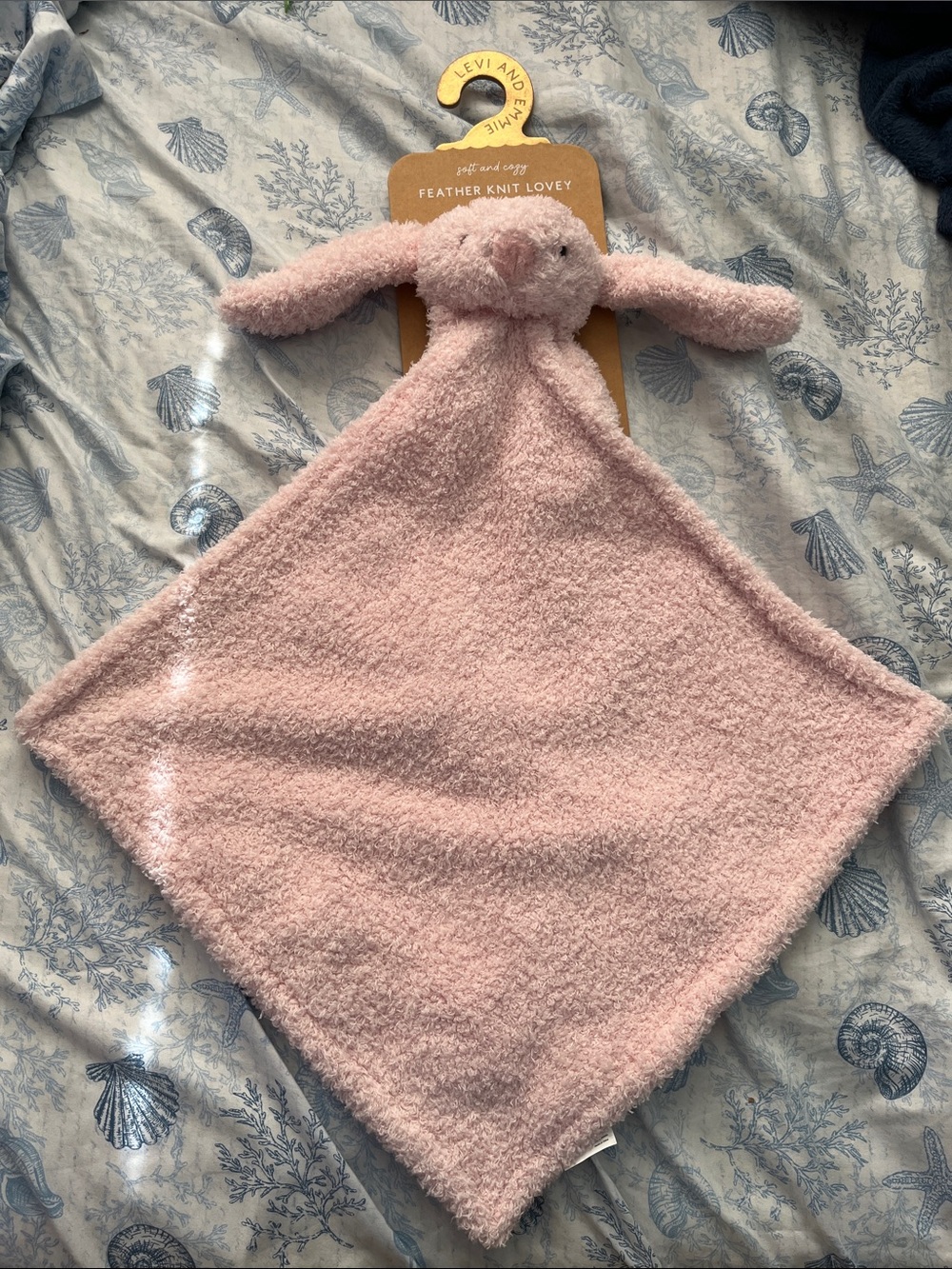 Feather Knit Bunny Lovey